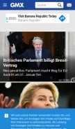 How gmx.de looks like on a mobile device such as an iPhone.