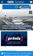 How gmx.fr looks like on a mobile device such as an iPhone.