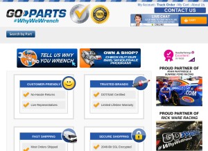 How go-parts.com looks like on a tablet such as an iPad.