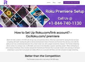 How go-roku-com-premiere.com looks like on a tablet such as an iPad.