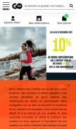 How go-sport.com looks like on a mobile device such as an iPhone.