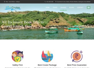 How goaboatcruise.com looks like on a tablet such as an iPad.