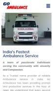 How goambulance.in looks like on a mobile device such as an iPhone.