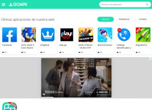 How goapk.org looks like on a tablet such as an iPad.