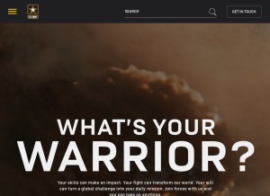How goarmy.com looks like on a tablet such as an iPad.