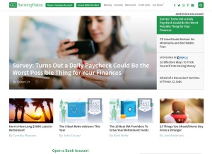 How gobankingrates.com looks like on a tablet such as an iPad.