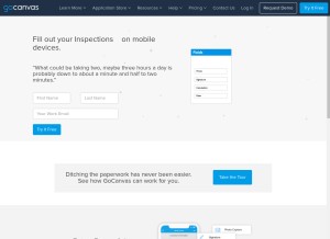 How gocanvas.com looks like on a tablet such as an iPad.