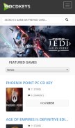 How gocdkeys.com looks like on a mobile device such as an iPhone.