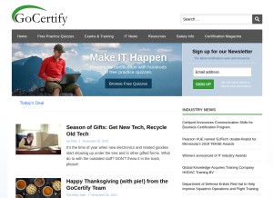 How gocertify.com looks like on a tablet such as an iPad.