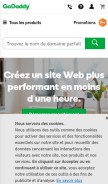 How godaddy.com looks like on a mobile device such as an iPhone.