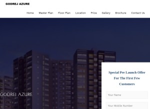 How godrejazure.co looks like on a tablet such as an iPad.
