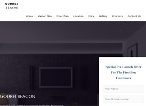 How godrejbeacon.co looks like on a tablet such as an iPad.