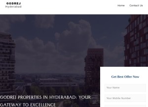How godrejhyderabad.co looks like on a tablet such as an iPad.