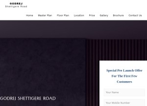 How godrejshettigere.co looks like on a tablet such as an iPad.