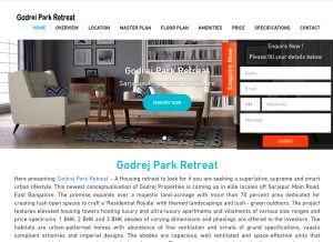 How godrejsparkretreat.in looks like on a tablet such as an iPad.