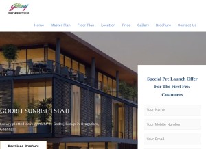 How godrejsunriseestate.in looks like on a tablet such as an iPad.