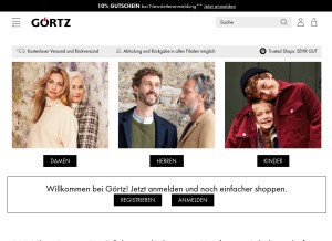 How goertz.de looks like on a tablet such as an iPad.
