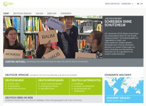 How goethe.de looks like on a tablet such as an iPad.