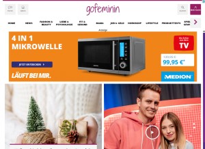 How gofeminin.de looks like on a tablet such as an iPad.
