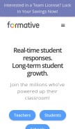 How goformative.com looks like on a mobile device such as an iPhone.