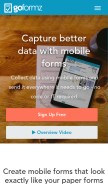 How goformz.com looks like on a mobile device such as an iPhone.