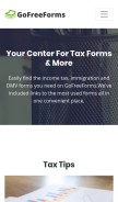 How gofreeforms.com looks like on a mobile device such as an iPhone.