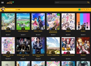 How gogoanime.video looks like on a tablet such as an iPad.