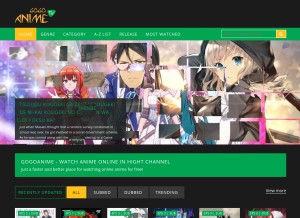 How gogoanimehub.com looks like on a tablet such as an iPad.