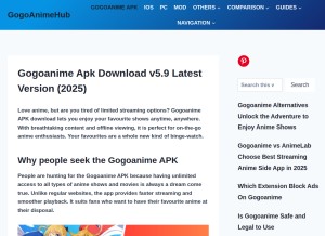How gogoanimehub.xyz looks like on a tablet such as an iPad.