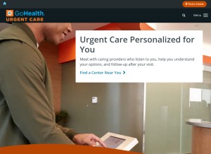 How gohealthuc.com looks like on a tablet such as an iPad.