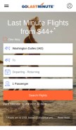 How golastminute.com looks like on a mobile device such as an iPhone.