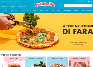 How goldbelly.com looks like on a tablet such as an iPad.