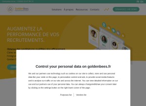 How goldenbees.fr looks like on a tablet such as an iPad.