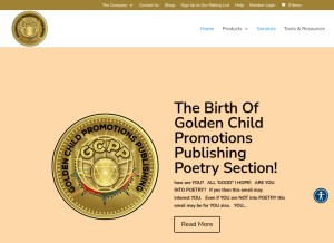 How goldenchildpromotionspublishing.gold looks like on a tablet such as an iPad.