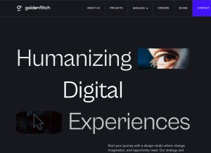 How goldenflitch.com looks like on a tablet such as an iPad.