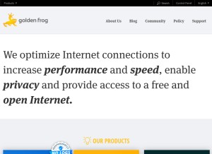 How goldenfrog.com looks like on a tablet such as an iPad.
