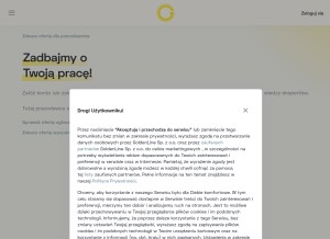 How goldenline.pl looks like on a tablet such as an iPad.