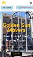 How goldensunmovers.com looks like on a mobile device such as an iPhone.