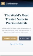 How goldmoney.com looks like on a mobile device such as an iPhone.