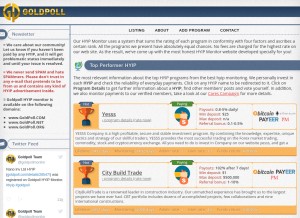 How goldpoll.com looks like on a tablet such as an iPad.