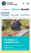 How golf.se looks like on a mobile device such as an iPhone.