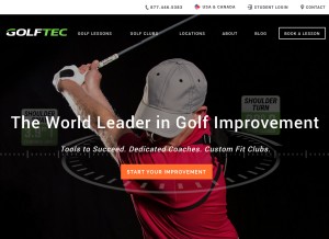 How golftec.com looks like on a tablet such as an iPad.
