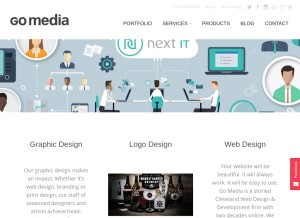 How gomedia.us looks like on a tablet such as an iPad.