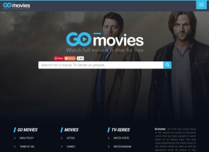 How gomovies.page looks like on a tablet such as an iPad.