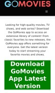 How gomoviesapp.co looks like on a mobile device such as an iPhone.