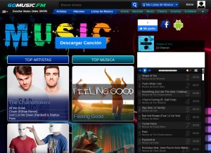 How gomusic.fm looks like on a tablet such as an iPad.