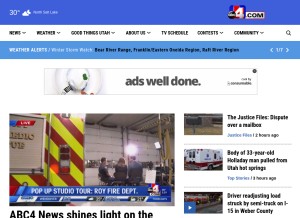 How good4utah.com looks like on a tablet such as an iPad.