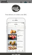 How goodeggs.com looks like on a mobile device such as an iPhone.