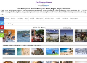 How goodfreephotos.com looks like on a tablet such as an iPad.