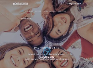 How goodhealthpsych.com looks like on a tablet such as an iPad.